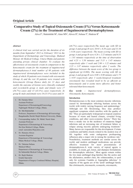 Comparative Study of Topical Oxiconazole Cream (1%) Versus Ketoconazole Cream (2%) in the Treatment of Inguinocrural Dermatophyt