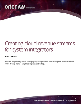Creating Cloud Revenue Streams for System Integrators