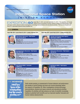 International Space Station [MISSION SUMMARY]