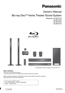 Owner's Manual Blu-Ray Disctm Home Theater Sound System