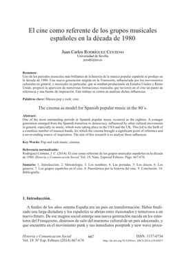 El Cine Como Referente De Los Grupos Musicales Españoles En La Década De 1980