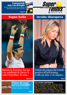 Incubo Sharapova Sogno Italia