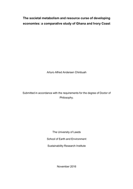 The Societal Metabolism and Resource Curse of Developing Economies: a Comparative Study of Ghana and Ivory Coast