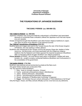 The Foundations of Japanese Buddhism