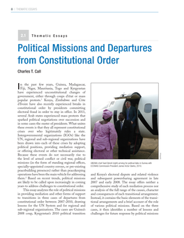 Political Missions and Departures from Constitutional Order Charles T