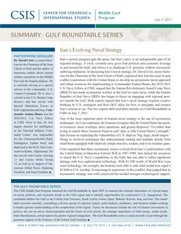 Summary - Gulf Roundtable Series