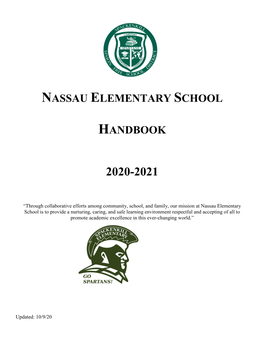 Nassau Elementary School Handbook, Including the Student Behavior Responsibilities and Code of Conduct