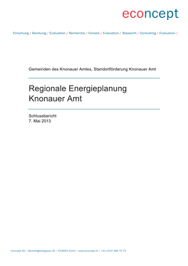 Regionale Energieplanung Knonauer Amt