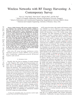 Wireless Networks with RF Energy Harvesting: a Contemporary Survey