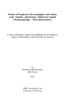 Mass Spectrometry