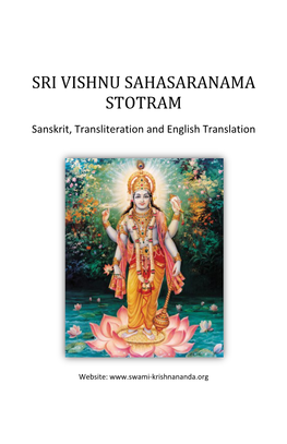 Sri Vishnu Sahasaranama Stotram