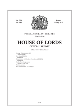 House of Lords Official Report