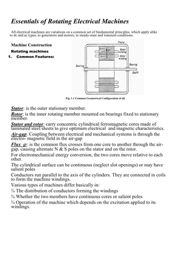 Essentials of Rotating Electrical Machines