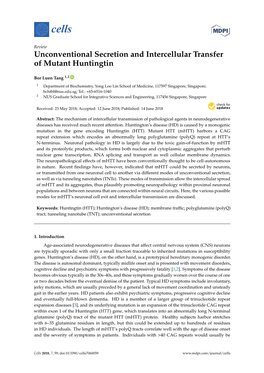 Unconventional Secretion and Intercellular Transfer of Mutant Huntingtin