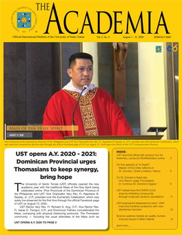 UST Opens A.Y. 2020