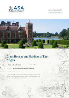 Great Houses and Gardens of East Anglia