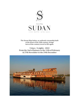 Steam Ship Sudan 2022-Eng 5D-4N