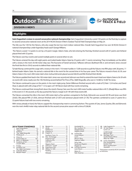 Outdoor Track and Field DIVISION II MEN’S