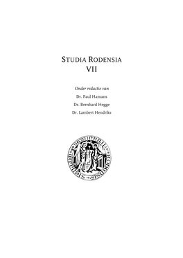 Studia Rodensia Vii