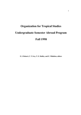 Organization for Tropical Studies Undergraduate Semester Abroad