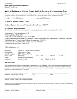 National Register of Historic Places Multiple Property Documentation Form