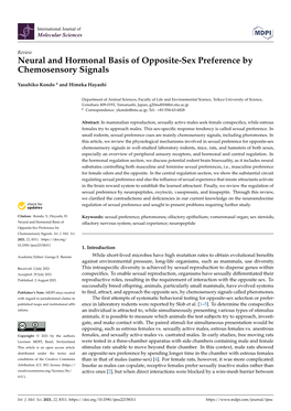 Neural and Hormonal Basis of Opposite-Sex Preference by Chemosensory Signals