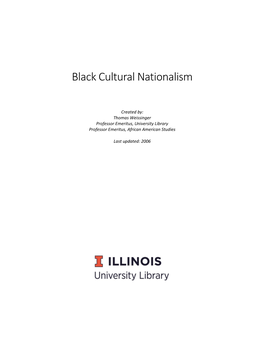 Black Cultural Nationalism