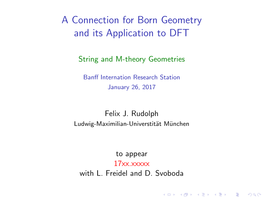 A Connection for Born Geometry and Its Application to DFT