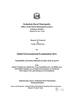 Initial Environmental Examination (IEE)