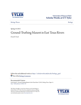 Ground-Truthing Maxent in East Texas Rivers David F