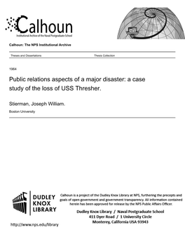 A Case Study of the Loss of USS Thresher