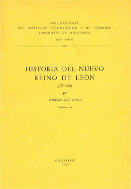 Historia Del Nuevo Reino De León