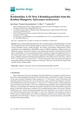 New 2-Ketokhayanolides from the Krishna Mangrove, Xylocarpus Moluccensis