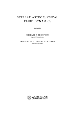 Stellar Astrophysical Fluid Dynamics