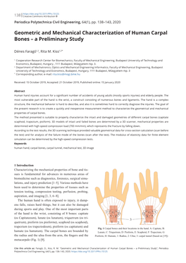 Geometric and Mechanical Characterization of Human Carpal Bones – a Preliminary Study