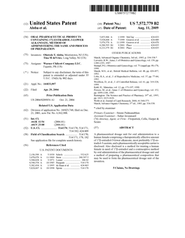 (12) United States Patent (10) Patent No.: US 7,572,779 B2 Aloba Et Al