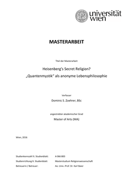 Masterarbeit