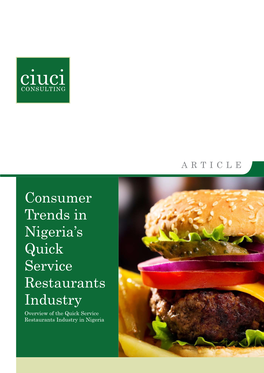 Consumer Trends in Nigeria's Quick Service Restaurants Industry