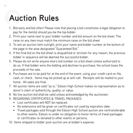 Auction Rules