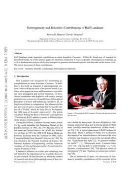 Heterogeneity and Disorder: Contributions of Rolf Landauer