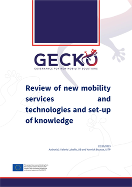Review of New Mobility Services and Technologies and Set-Up of Knowledge