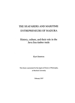 The Seafarers and Maritime Entrepreneurs of Madura