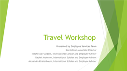 Travel Workshop Powerpoint