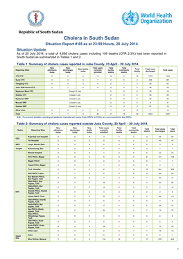 Cholera in South Sudan