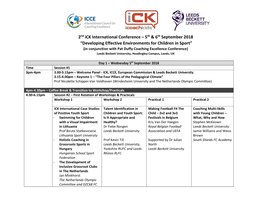2Nd Ick International Conference – 5Th & 6Th September 2018