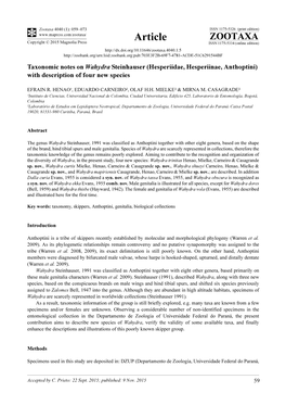 Taxonomic Notes on Wahydra Steinhauser (Hesperiidae, Hesperiinae, Anthoptini) with Description of Four New Species