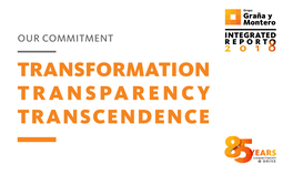 Our Commitment Report Transformation Transparency Transcendence