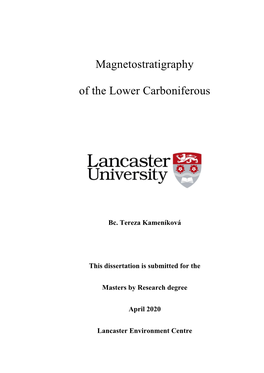 Magnetostratigraphy of the Lower Carboniferous