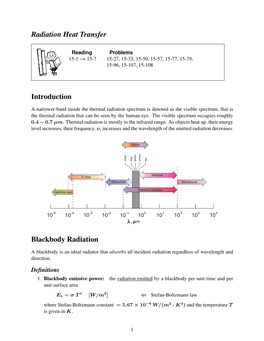 Radiation Heat Transfer Introduction Blackbody Radiation