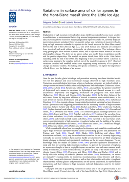 Variations in Surface Area of Six Ice Aprons in the Mont-Blanc Massif Since the Little Ice Age